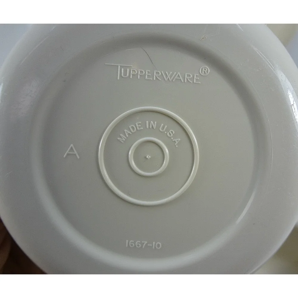 Vintage Tupperware Jeal-Ette 1665 Serving Tray Almond Cream 6 Section Dip Bowl‎